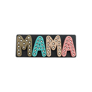 perlina separatore scritta mama pois 34x14mm in silicone alimentare per personalizzare penne portachiavi collane bracciali