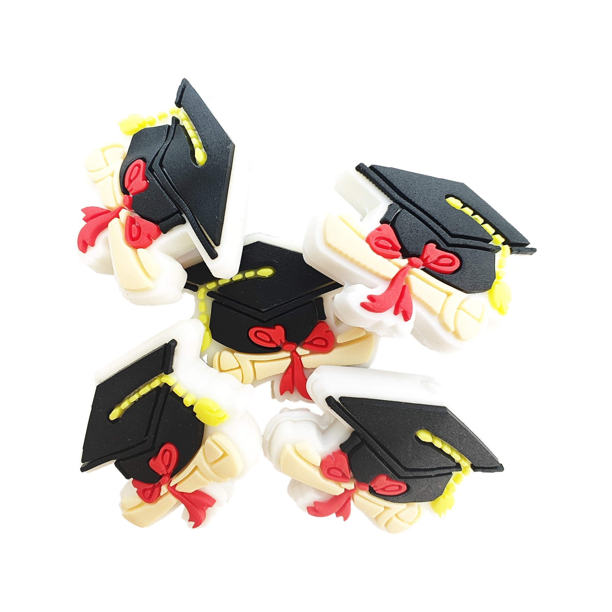 perlina separatore cappello laurea 31x24mm in silicone alimentare per personalizzare penne portachiavi collane