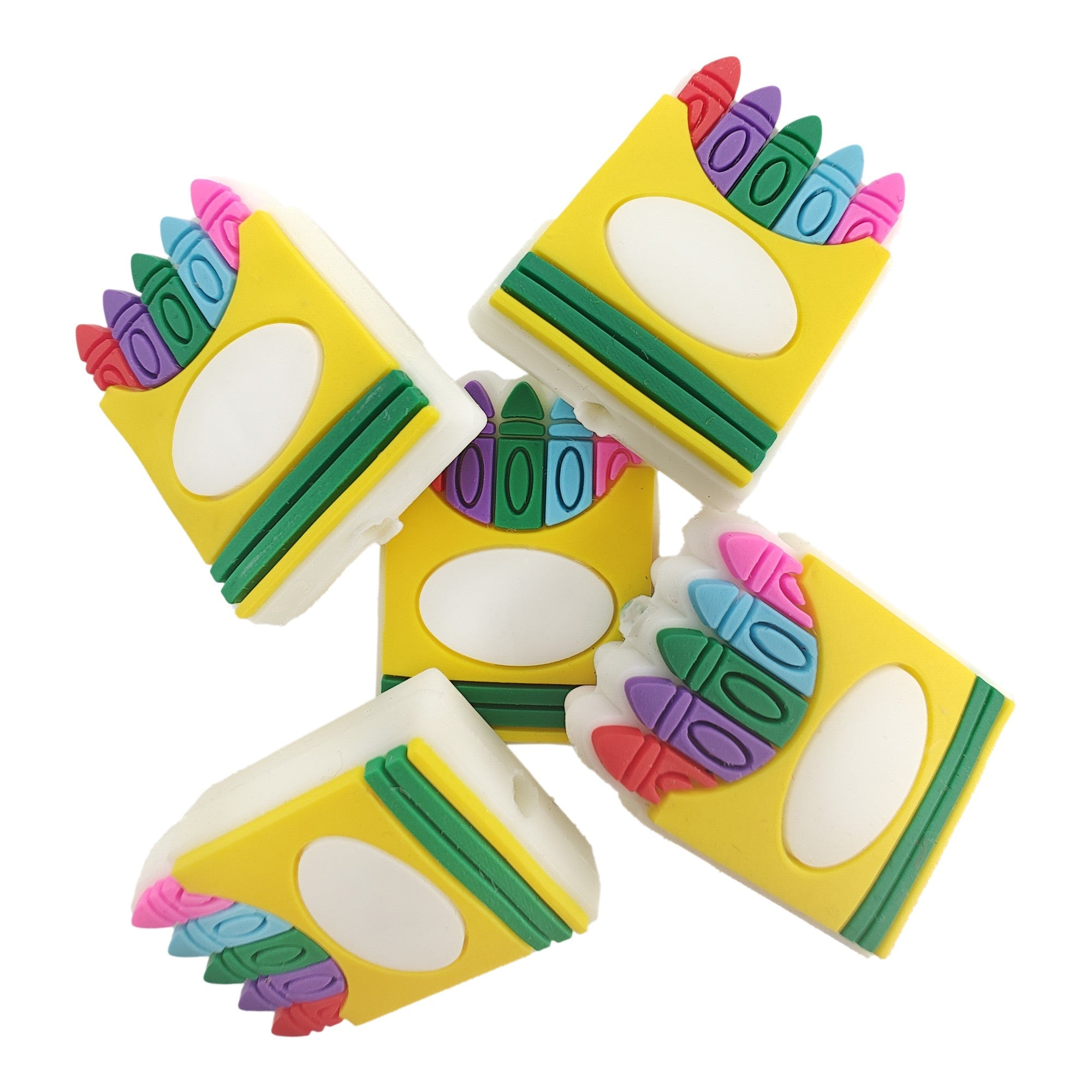 perlina separatore matite 33x22mm in silicone alimentare per personalizzare penne portachiavi collane