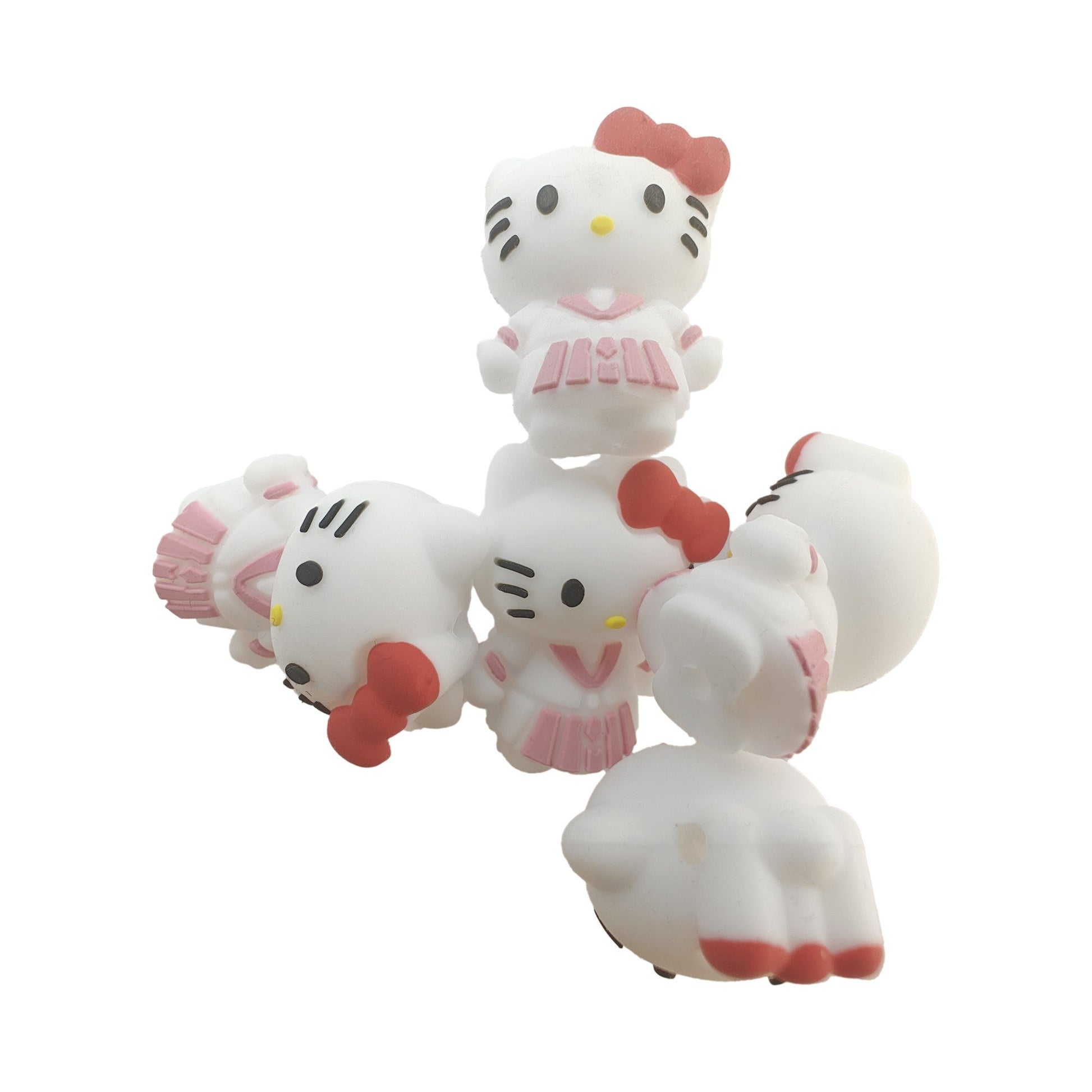 perlina separatore 3d hello kitty 28x20mm in silicone alimentare per personalizzare penne portachiavi collane