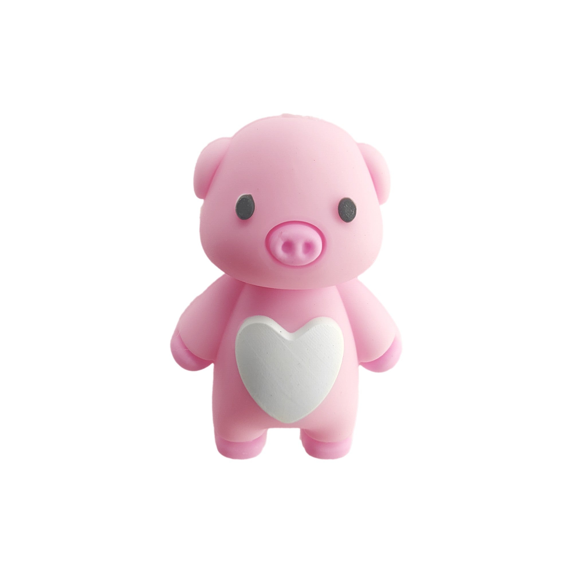 perlina separatore maialino rosa 3d 28x19mm in silicone alimentare per personalizzare penne portachiavi collane