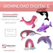 cartamodello balene in pdf scaricabile per pupazzi in pannolenci balena