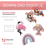 cartamodello orso luna arcobaleno elefante fenicottero in pdf scaricabile formato a4