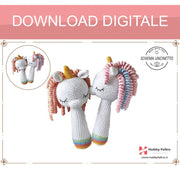 schema per uncinetto sonaglio per neonati unicorno pdf digitale