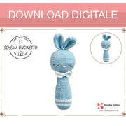 schema per uncinetto sonaglio per neonati coniglio pdf digitale