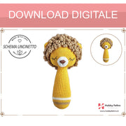 schema per uncinetto sonaglio per neonati leone pdf digitale