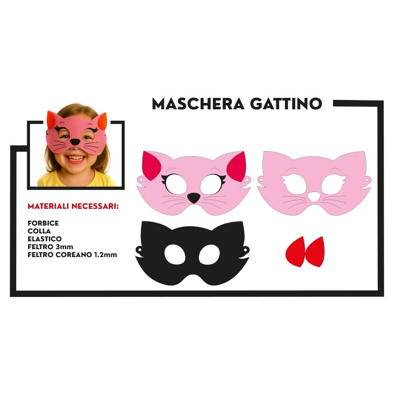cartamodello per realizzare una maschera di carnevale di feltro con animali pdf gratuito download gatto