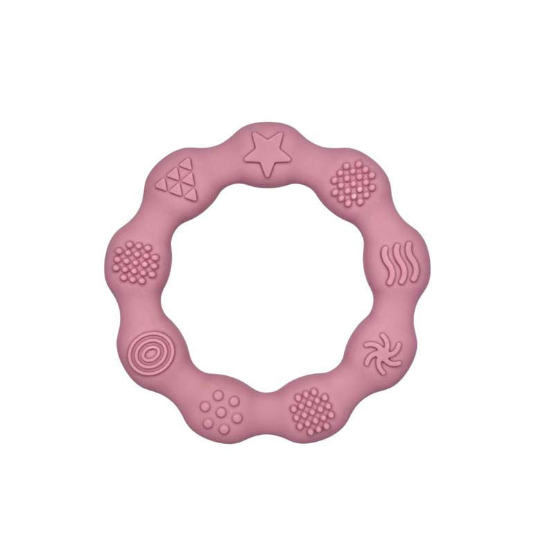 massaggiagengice rotondo 83mm rosa antico per dentizione neonati