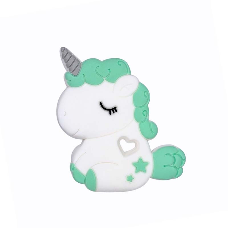 massaggiagengive unicorno 80x70mm Verdino per dentizione neonati
