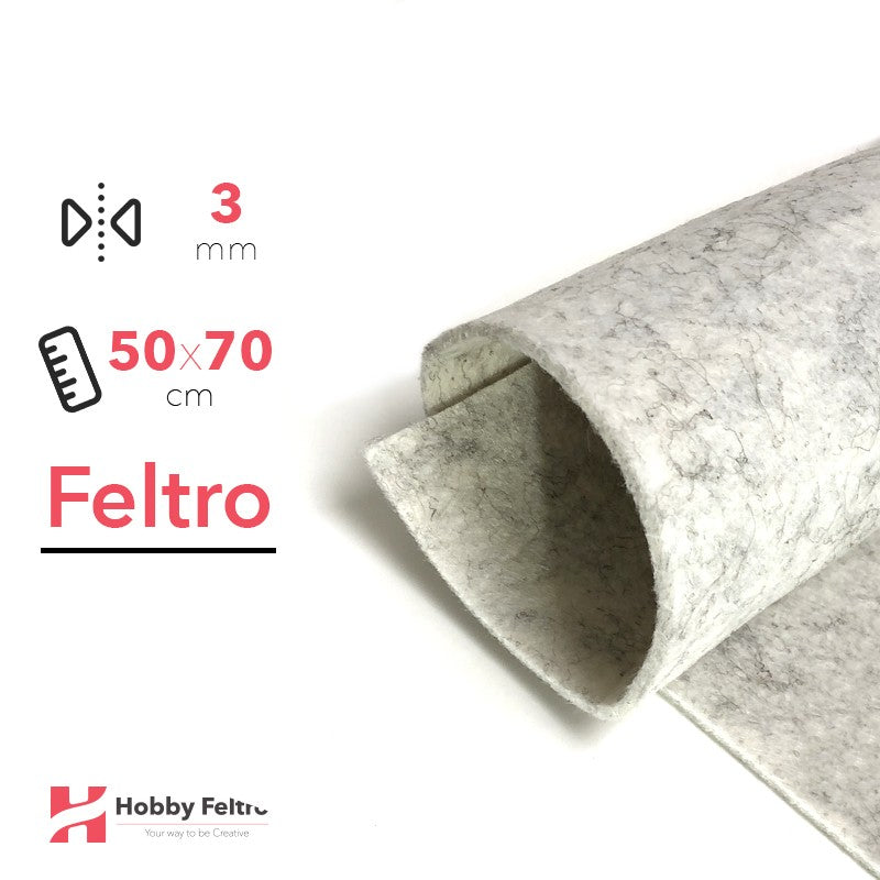 Feltro 50x70cm 3mm Bianco Lana COD.66