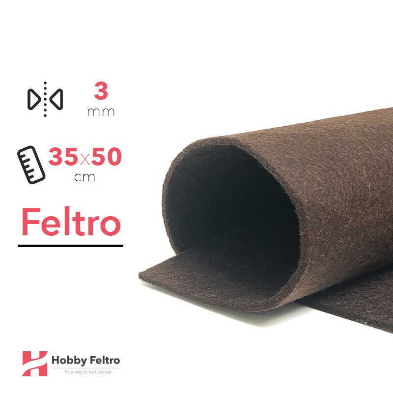 Feltro 35x50cm 3mm Marrone Mogano COD.37