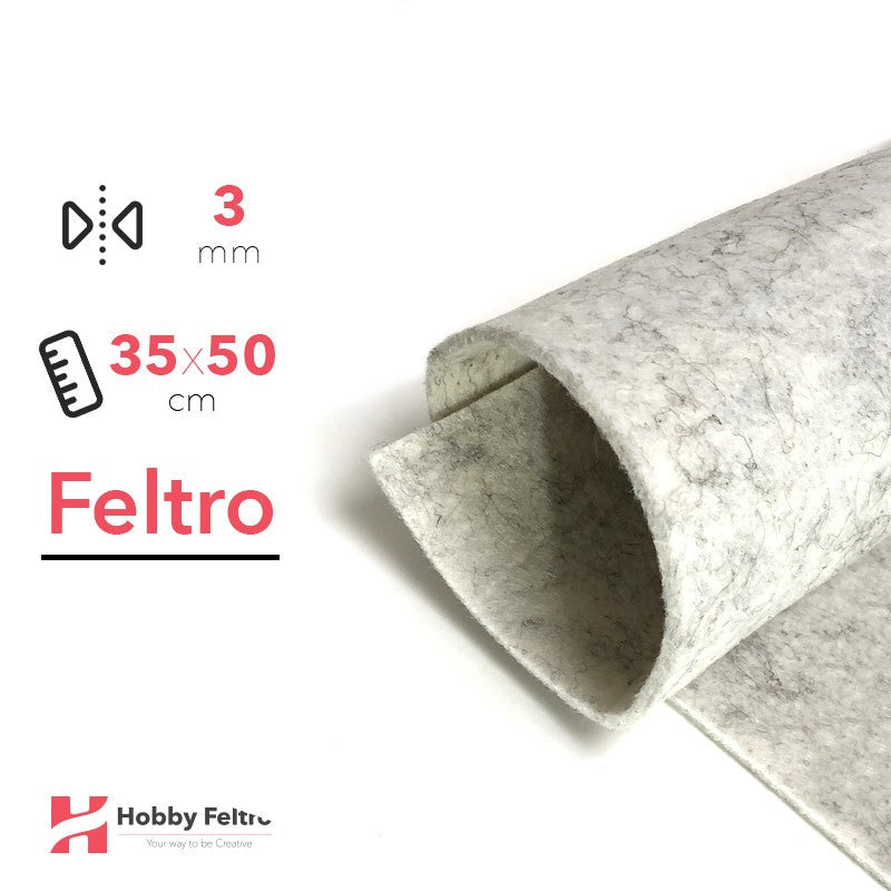 Feltro 35x50cm 3mm Bianco Lana COD.66