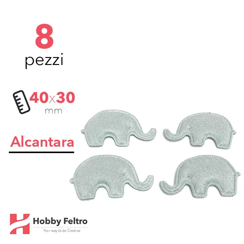 Elefantini Alcantara 8 Pezzi Grigio Marino COD.05