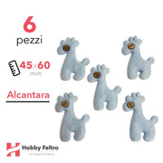 Giraffe Alcantara 6 Pezzi Grigio Marino COD.05