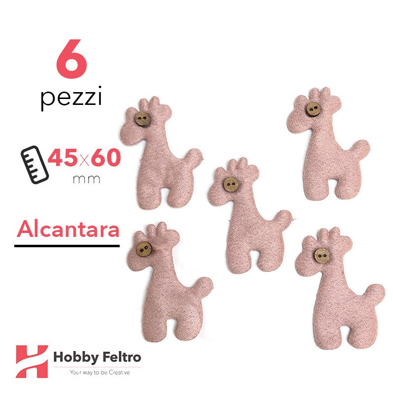 Giraffe Alcantara 6 Pezzi Rosa Cipria COD.09
