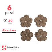 Fiori Strass Alcantara 6 Pezzi Marrone Tabacco COD.02