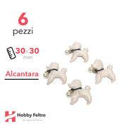 Barboncino Alcantara 6 Pezzi Bianco Avorio COD.01