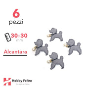 Barboncino Alcantara 6 Pezzi Grigio Scuro COD.06