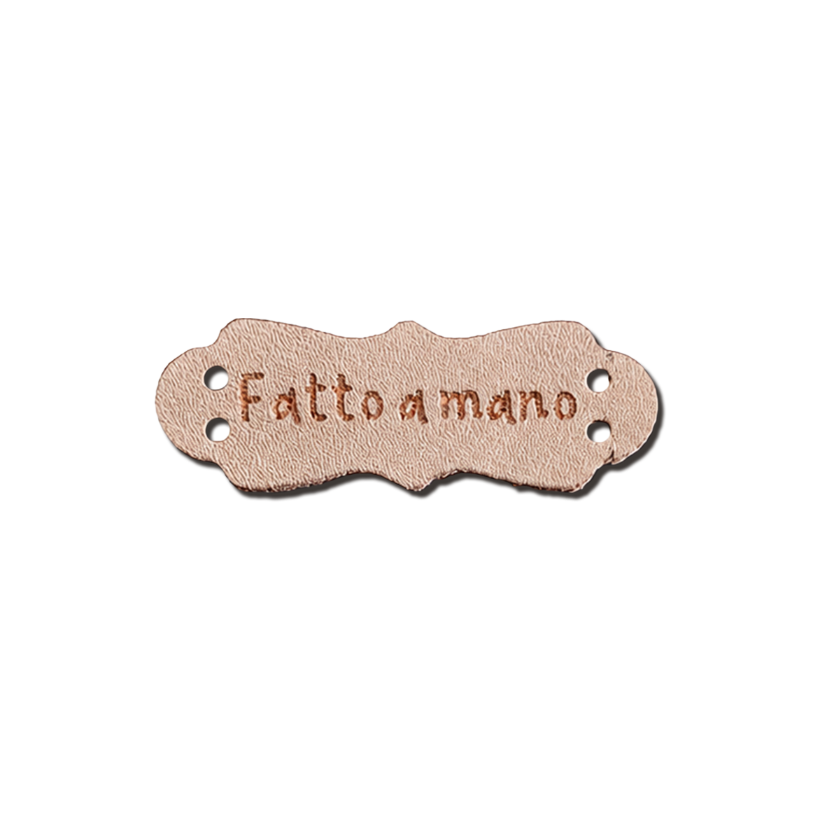 Etichette in Ecopelle “Fatto a Mano” Carne – 10 o 210 Pezzi