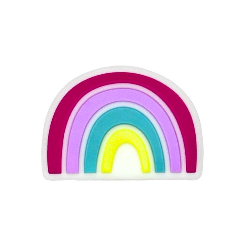 formina in silicone alimentare per dentizione neonati a forma di arcobaleno