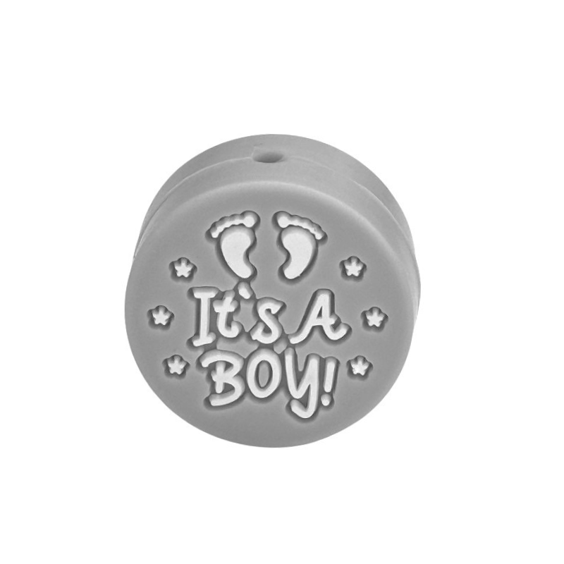 formina in silicone alimentare per dentizione neonati a forma di it's a boy