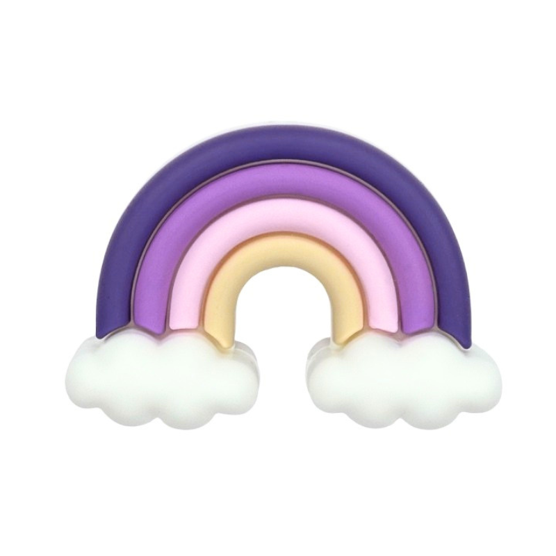 formina in silicone alimentare per dentizione neonati a forma di arcobaleno 3d