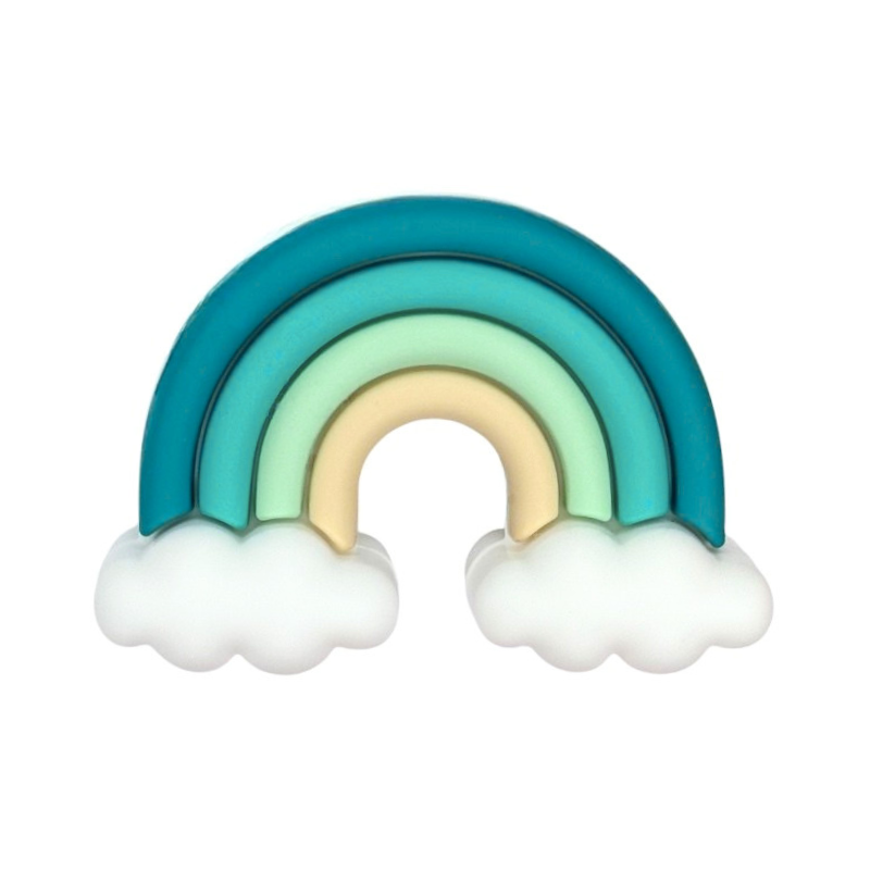 formina in silicone alimentare per dentizione neonati a forma di arcobaleno 3d