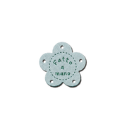 Etichette in Ecopelle a Fiore “Fatto a Mano” Azzurro – 10 o 113 Pezzi