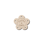 Etichette in Ecopelle a Fiore “Fatto a Mano” Beige – 10 o 113 Pezzi