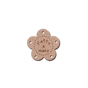 Etichette in Ecopelle a Fiore “Fatto a Mano” Carne – 10 o 113 Pezzi