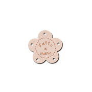 Etichette in Ecopelle a Fiore “Fatto a Mano” Rosa Chiaro – 10 o 113 Pezzi