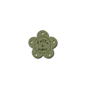 Etichette in Ecopelle a Fiore “Fatto a Mano” Verde – 10 o 113 Pezzi