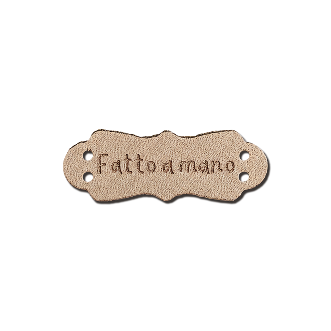 Etichette in Ecopelle “Fatto a Mano” Noce – 10 o 210 Pezzi
