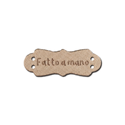 Etichette in Ecopelle “Fatto a Mano” Noce – 10 o 210 Pezzi