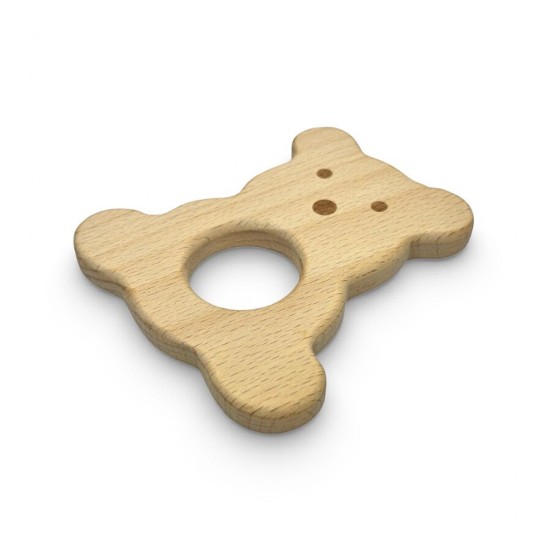 massaggiagengive Orso 90x80mm legno naturale dentizione neonato