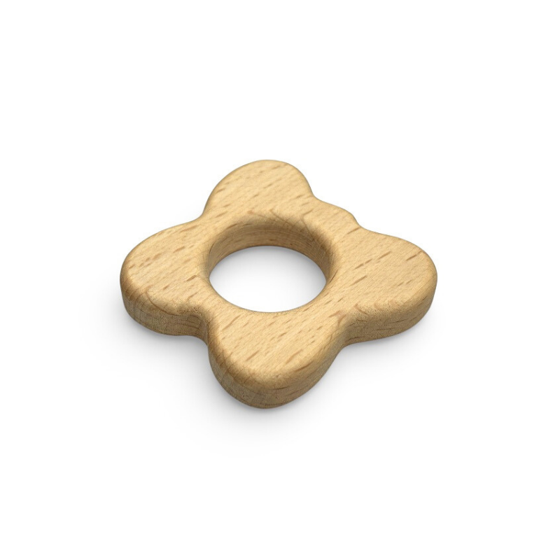 massaggiagengive Farfalla 53x50mm legno naturale dentizione neonato