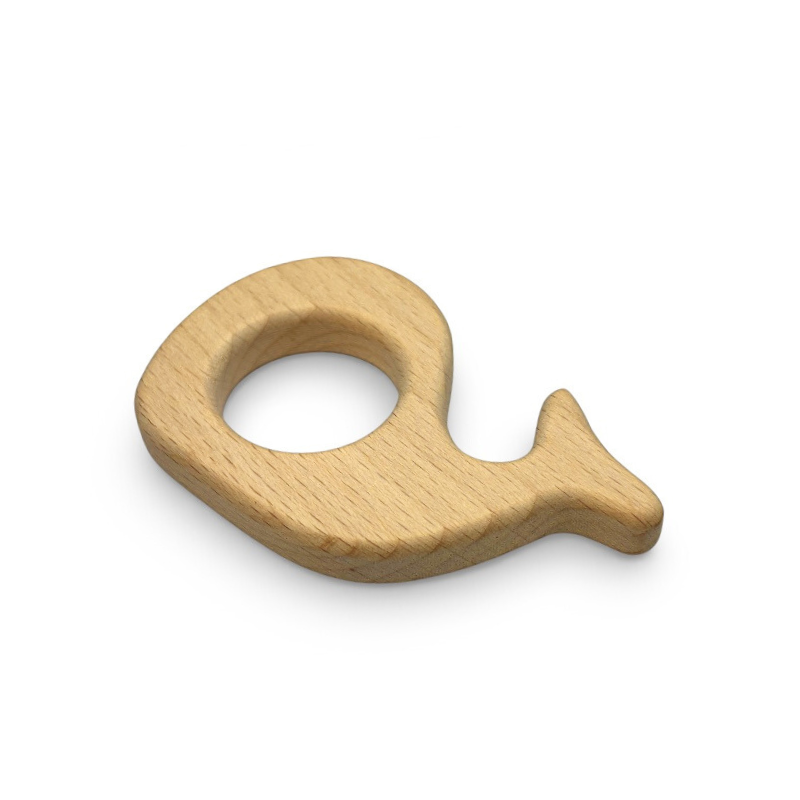 massaggiagengive Balena 82x53mm legno naturale dentizione neonato