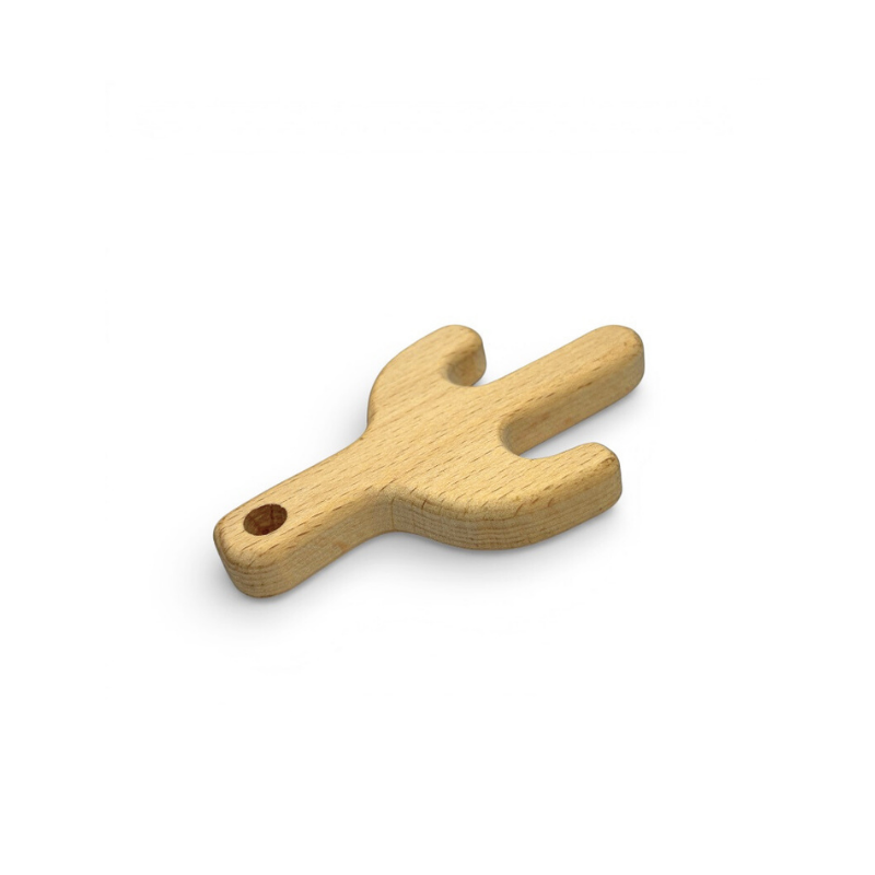 massaggiagengive Cactus 75x48mm legno naturale dentizione neonato