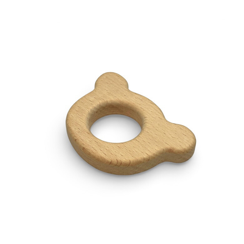 massaggiagengive Testa Orso 66x45mm legno naturale dentizione neonato