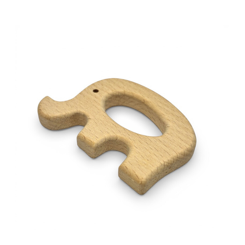 massaggiagengive Elefante 73x50mm legno naturale dentizione neonato