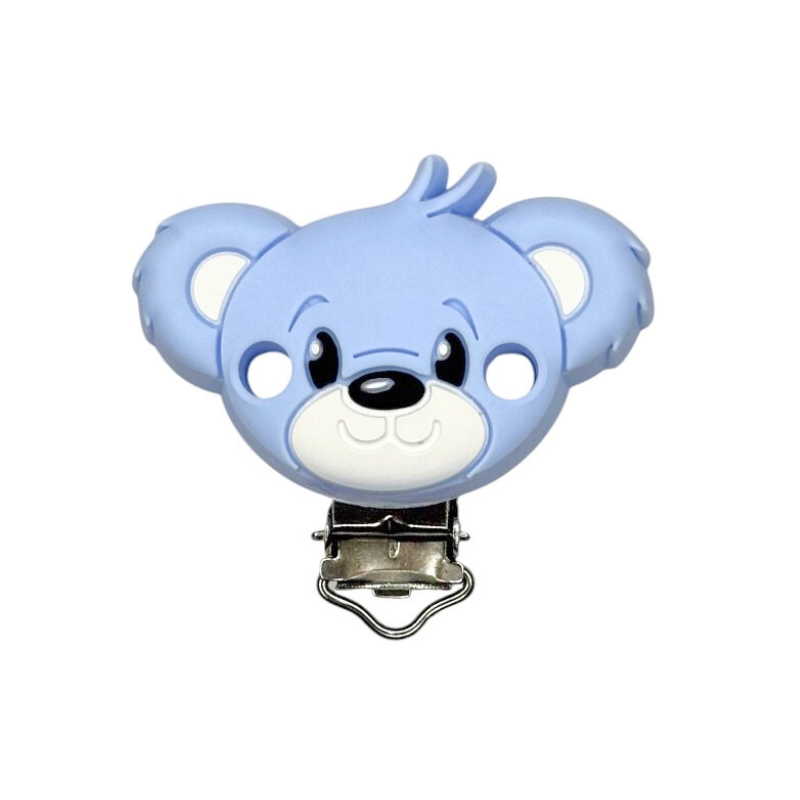 clip in silicone alimentare per dentizione neonati orso 50x35mm