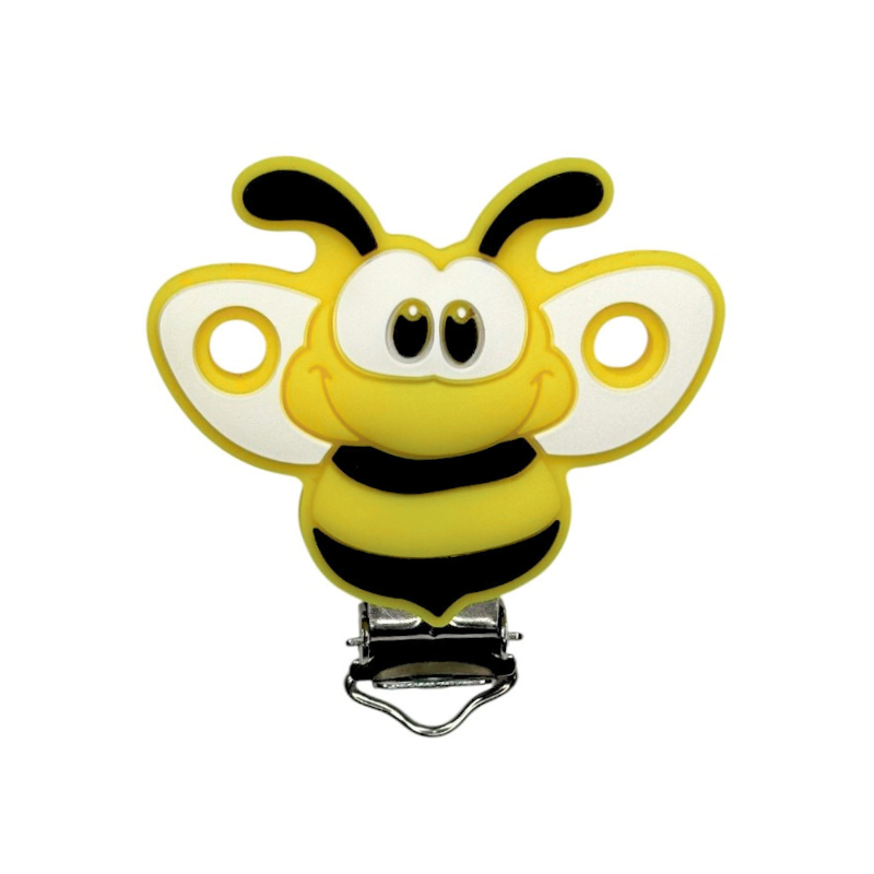 clip in silicone alimentare per dentizione neonati ape 50x40mm