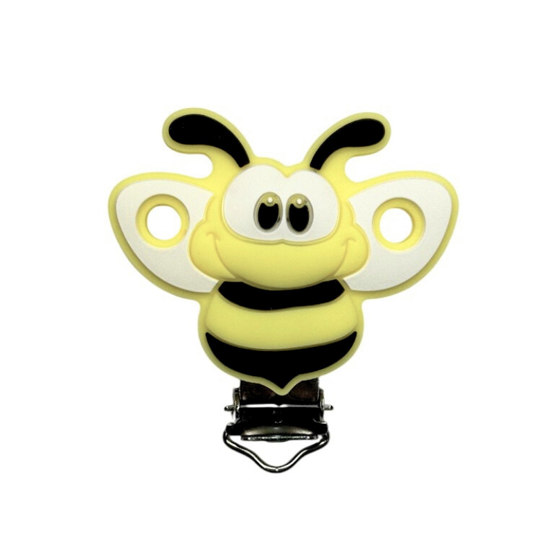 clip in silicone alimentare per dentizione neonati ape 50x40mm