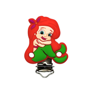 clip in silicone alimentare per dentizione neonati sirenetta 40x37mm