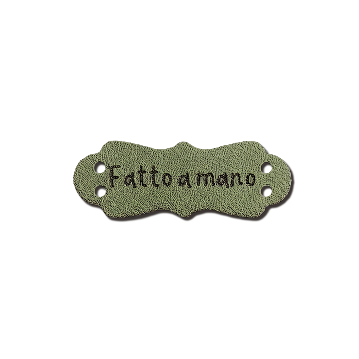 Etichette in Ecopelle “Fatto a Mano” Verde – 10 o 210 Pezzi