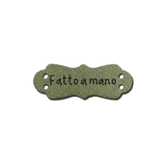 Etichette in Ecopelle “Fatto a Mano” Verde – 10 o 210 Pezzi