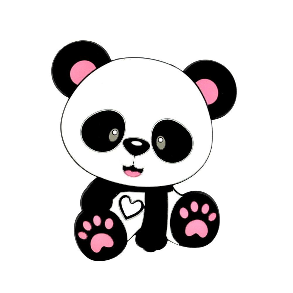massaggiagengive Panda silicone dentizione neonato Rosa
