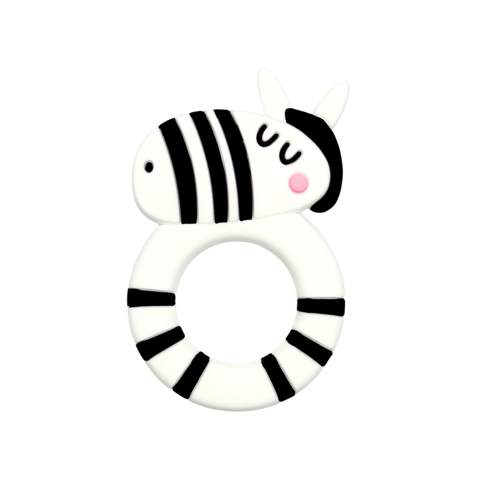 massaggiagengive Zebra silicone dentizione neonato Bianco