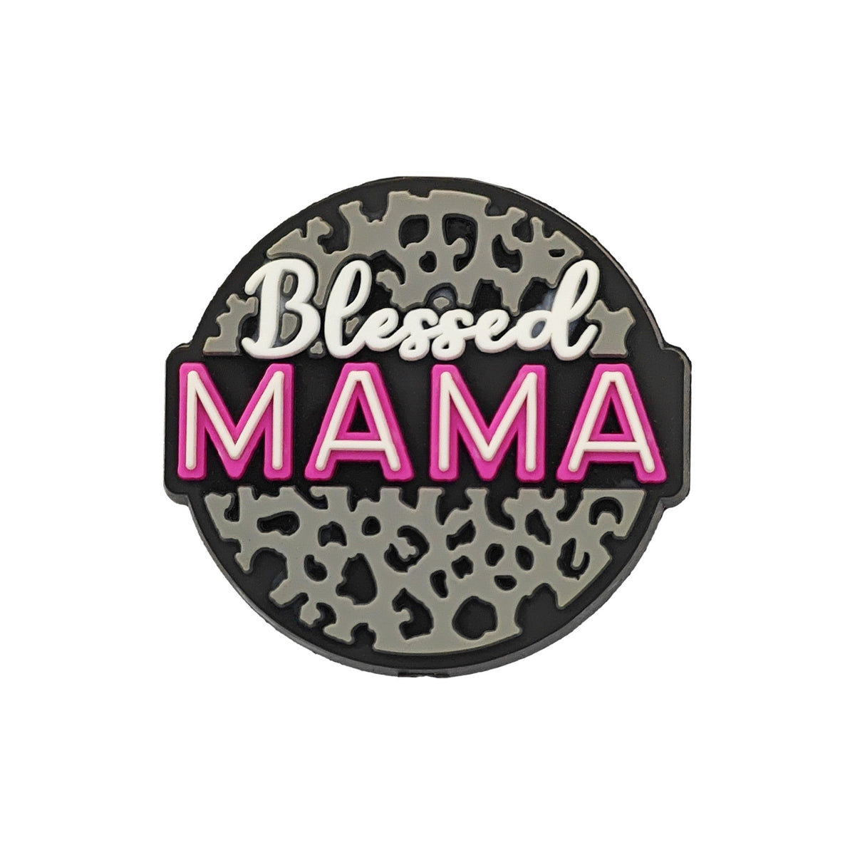 formina in silicone per dentizione perlina Scritta Blessed Mama - 32x30mm