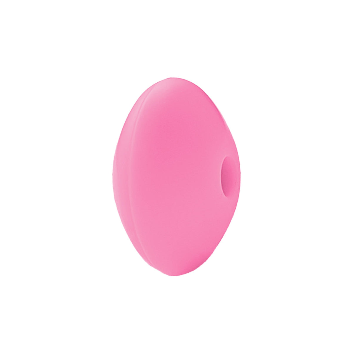 perlina schiacciata separatore 12x7mm in silicone alimentare Rosa Fluo